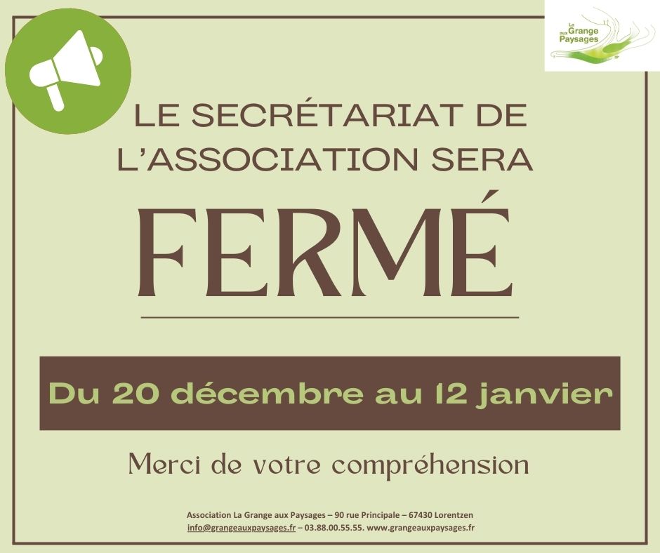 Fermeture du secrétariat